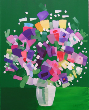Flowers on Green